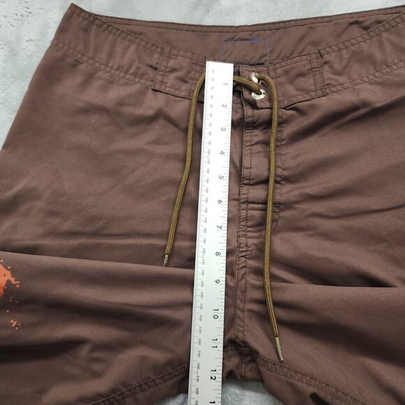 CABO STYLE Board Shorts Mens 32 Brown Tie Front Pockets Beach Swim Summer Sports - Picture 7 of 10